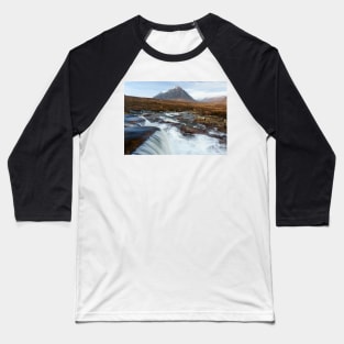 Buachaille Etive Mor and the river Etive Baseball T-Shirt